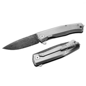 MYTO - EDC FOLDING KNIFE GREY TITANIUM DAMASCUS (MT01 GY)