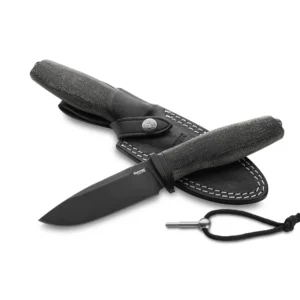 LionSteel Acha AH BLB - סכין קבועה בצבע שחור