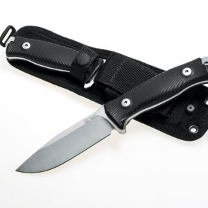 LionSteel M5 G10  - סכין קבועה בצבע שחור / אפור
