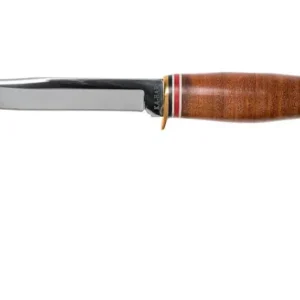 KA-BAR 1226 Little Finn - סכין ציד קבועה לשטח בצבע חום / אפור