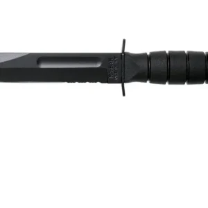 KA-BAR 1257 Short KA-BAR Serrated - סכין קומנדו קבועה עם להב חצי משונן בצבע שחור