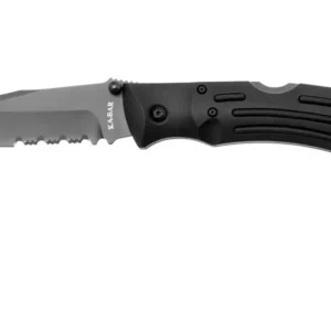 KA-BAR 3050 Black MULE Folder Straight - סכין מתקפלת עם להב חצי משונן בצבע שחור