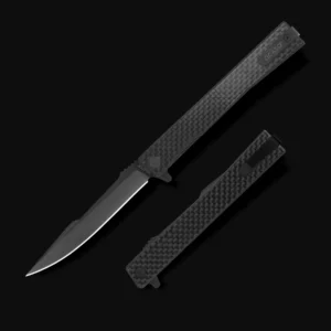 OCASO 9HFB Solstice Harpoon - סכין ג'נטלמן מתקפלת עם קרבון פייבר בצבע שחור