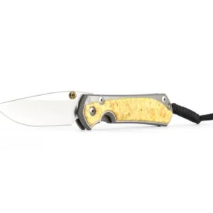 CHRIS REEVE L31-1628 Large Sebenza 31 Polished Box Elder Burl Inlays - סכין מתקפלת פרימיום בצבע חום / אפור