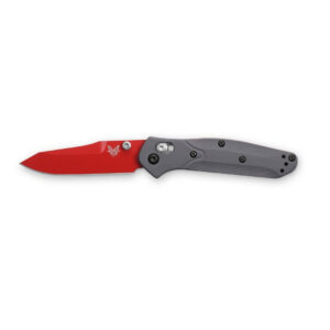 Benchmade 945RD-2401 Mini Osborne Aluminium Red Limited Edition - סכין מתקפלת במהדורה מוגבלת בצבע אפור / אדום