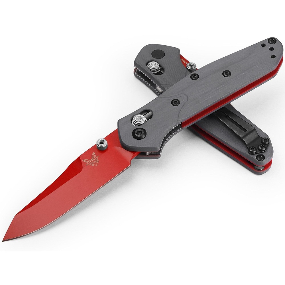 Benchmade 945RD-2401 Mini Osborne Aluminium Red Limited Edition - סכין מתקפלת במהדורה מוגבלת בצבע אפור / אדום 3 Benchmade 945RD-2401 Mini Osborne Aluminium Red Limited Edition - סכין מתקפלת במהדורה מוגבלת בצבע אפור / אדום – תמונה 3