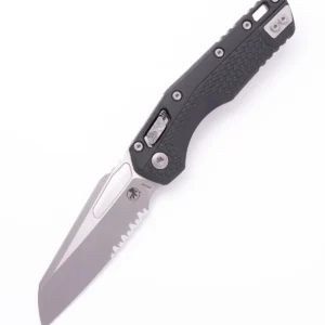 Microtech MSI S/E Tri-Grip Apocalyptic Partially Serrated Black 210T-11APPMBK – סכין מתקפלת בצבע שחור / אפור