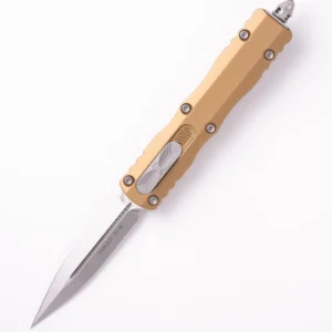 Microtech Dirac Stonewash Standard Tan 225-10TA – סכין אוטומטית בצבע טאן / אפור