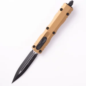 Microtech Dirac D/E Black Standard Tan 225-1TA – סכין אוטומטית בצבע טאן / שחור