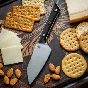 Microtech 4.2" Santoku Knife Stonewash Standard Black G-10 3300-10BK – סכין מטבח Santoku קומפקטית מקצועית עם ידית Black G-10