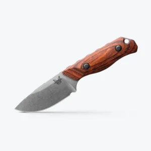 Benchmade Hidden Canyon Hunter 15017 - סכין קבועה לשטח בצבע עץ / אפור