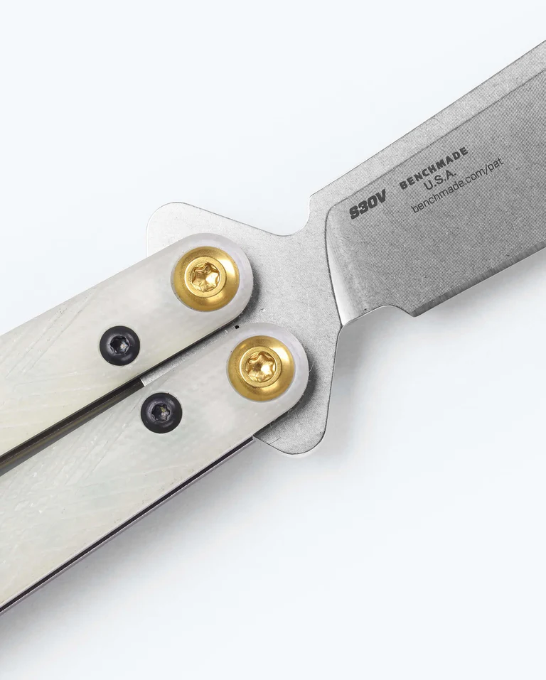 Benchmade Necron 99 – סכין פרפר פרימיום בצבע לבן / אפור 5 Benchmade Necron 99 – סכין פרפר פרימיום בצבע לבן / אפור – תמונה 5