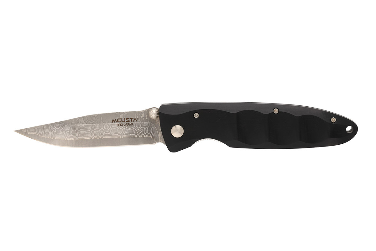 MCUSTA MC-0017D Classic Wave Pakawood – סכין מתקפלת יפנית עם ידית עץ ולהב דמסקוס בצבע שחור 2 MCUSTA MC-0017D Classic Wave Pakawood – סכין מתקפלת יפנית עם ידית עץ ולהב דמסקוס בצבע שחור – תמונה 2