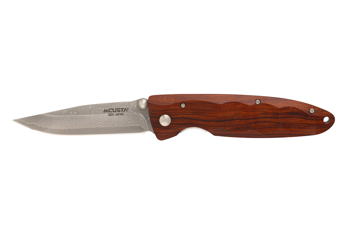 MCUSTA MC-0018D Classic Wave Ironwood – סכין מתקפלת יפנית עם ידית עץ ולהב דמסקוס בצבע חום 2 MCUSTA MC-0018D Classic Wave Ironwood – סכין מתקפלת יפנית עם ידית עץ ולהב דמסקוס בצבע חום – תמונה 2