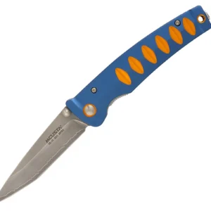 MCUSTA MC-0042C Katana – סכין מתקפלת יפנית עם להב סאן מאי בצורת קטאנה בצבע כחול / כתום