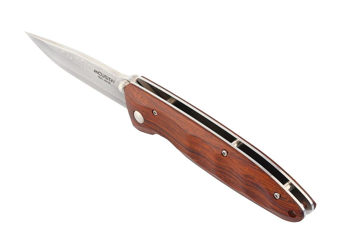 MCUSTA MC-0018D Classic Wave Ironwood – סכין מתקפלת יפנית עם ידית עץ ולהב דמסקוס בצבע חום 4 MCUSTA MC-0018D Classic Wave Ironwood – סכין מתקפלת יפנית עם ידית עץ ולהב דמסקוס בצבע חום – תמונה 4