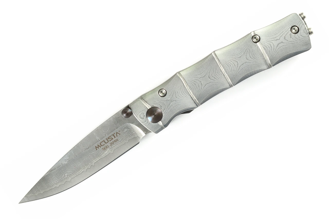MCUSTA MC-0033D Shinra Take – סכין מתקפלת יפנית עם להב דמסקוס בצבע כסוף 1 MCUSTA MC-0033D Shinra Take – סכין מתקפלת יפנית עם להב דמסקוס בצבע כסוף