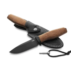 LionSteel Acha AH B BLN - סכין קבועה בצבע שחור / חום