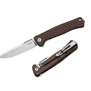 LionSteel Emmet EM01A ES – סכין מתקפלת עם ידית אלומיניום בצבע חום / כסף