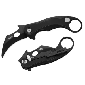 LionSteel LE2 A BB – קרמביט מתקפל קומפקטי עם להב M390 שחור, ידית אלומיניום עם טכנולוגיית פתיחה מהירה מהכיס