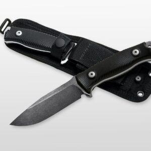 LionSteel M5B G10 – סכין שטח עם להב קבוע שחור, ידית G10 בצבע שחור