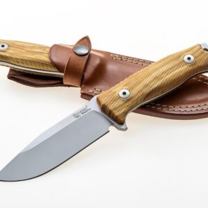LionSteel M5 UL - סכין קבועה בצבע חום / אפור