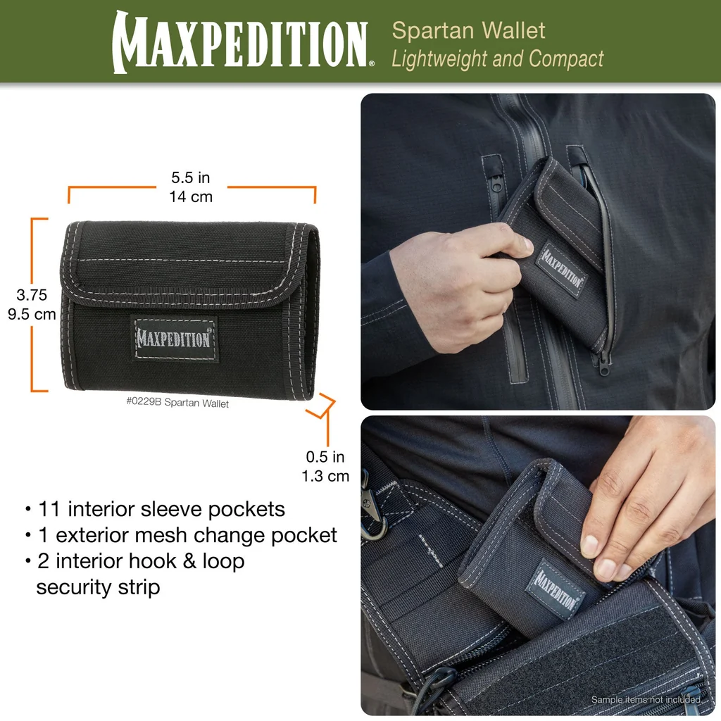 Maxpedition Spartan Wallet 0229K – ארנק מתקפל חאקי מ־1000D עם 11 תאים פנימיים 6 Maxpedition Spartan Wallet 0229K – ארנק מתקפל חאקי מ־1000D עם 11 תאים פנימיים – תמונה 6