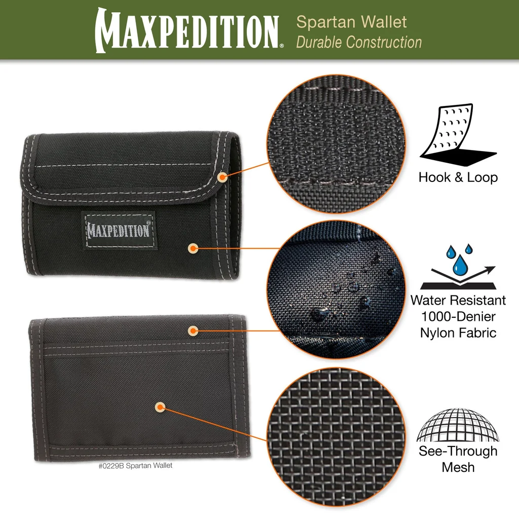 Maxpedition Spartan Wallet 0229K – ארנק מתקפל חאקי מ־1000D עם 11 תאים פנימיים 8 Maxpedition Spartan Wallet 0229K – ארנק מתקפל חאקי מ־1000D עם 11 תאים פנימיים – תמונה 8