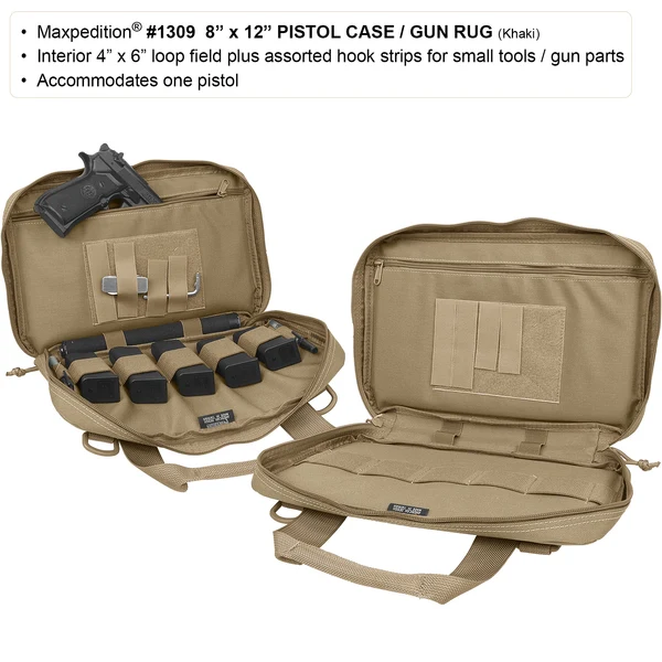 Maxpedition 8"×12" Padded Pistol Case / Gun Rug 1309B – נרתיק אקדח מרופד שחור לעד 7 מחסניות 3 Maxpedition 8"×12" Padded Pistol Case / Gun Rug 1309B – נרתיק אקדח מרופד שחור לעד 7 מחסניות – תמונה 3