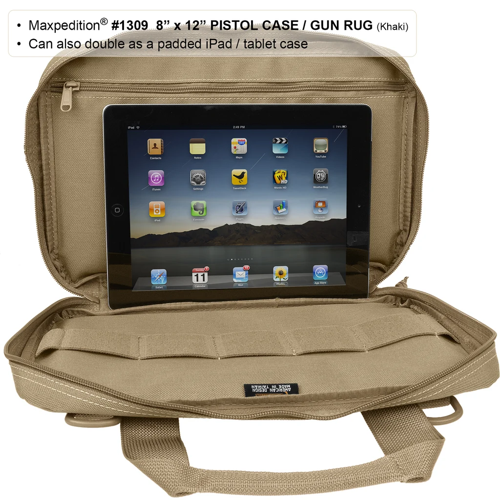 Maxpedition 8"×12" Padded Pistol Case / Gun Rug 1309B – נרתיק אקדח מרופד שחור לעד 7 מחסניות 2 Maxpedition 8"×12" Padded Pistol Case / Gun Rug 1309B – נרתיק אקדח מרופד שחור לעד 7 מחסניות – תמונה 2