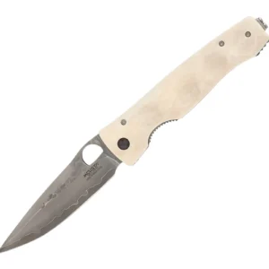 MCUSTA MC-0126G Tactility Elite White Corian – סכין מתקפלת יפנית עם להב סאן מאי וידית שיש בצבע לבן / כסוף