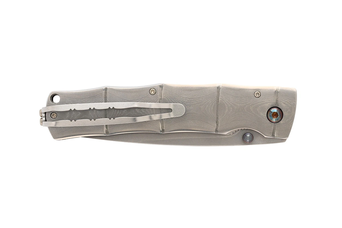 MCUSTA MC-0202G Shinra Maxima Takeri – סכין מתקפלת יפנית עם ידית דמסקוס ולהב סאן מאי בצבע כסוף 6 MCUSTA MC-0202G Shinra Maxima Takeri – סכין מתקפלת יפנית עם ידית דמסקוס ולהב סאן מאי בצבע כסוף – תמונה 6