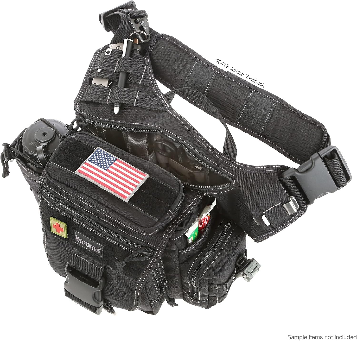 Maxpedition Jumbo EDC Versipack 9845B – תיק כתף טקטי שחור 500D עם תא ראשי מוגדל 6 Maxpedition Jumbo EDC Versipack 9845B – תיק כתף טקטי שחור 500D עם תא ראשי מוגדל – תמונה 6