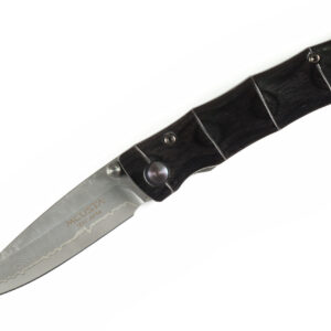 MCUSTA MC-0076DP Shinra Emotion Take – סכין מתקפלת יפנית עם ידית עץ ולהב דמסקוס בצבע שחור / כסוף