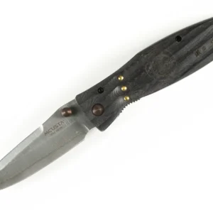 MCUSTA MC-0181D Sengoku Oda Nobunaga Samurai – סכין מתקפלת יפנית עם להב דמסקוס בצבע שחור / כסוף