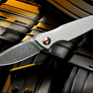 Spartan Pandia Chad Nichols Damascus SF16DMBZ – אולר במהדורה מוגבלת מטיטניום ולהב דמסקוס בצבע אפור / שחור