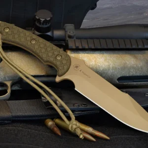 Spartan Blades Horkos SB4DEGRKYTN – סכין טקטית בצבע מדברי עם נרתיק קיידקס