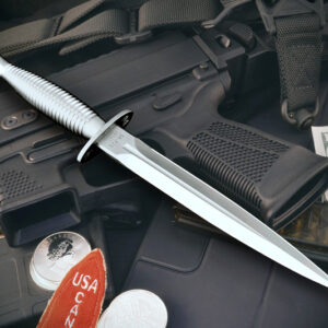 Spartan Blades Ronin Dagger SB60SSSSKYBK– פיגיון טקטי בצבע כסוף עם נרתיק קיידקס